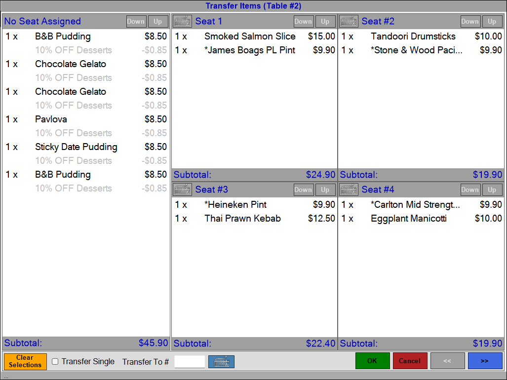 Transfer Table Items
